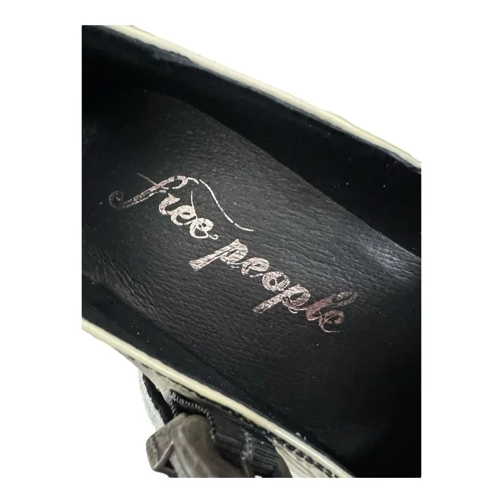 Free People Cream Patent Leather Platform Mary Jane Loafers